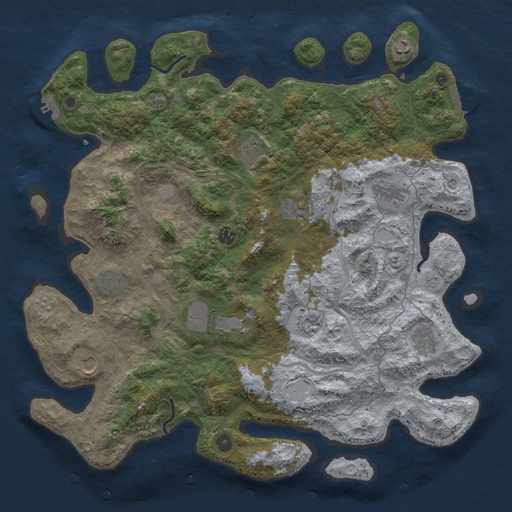 Rust Map: Procedural Map, Size: 4500, Seed: 486269089, 20 Monuments