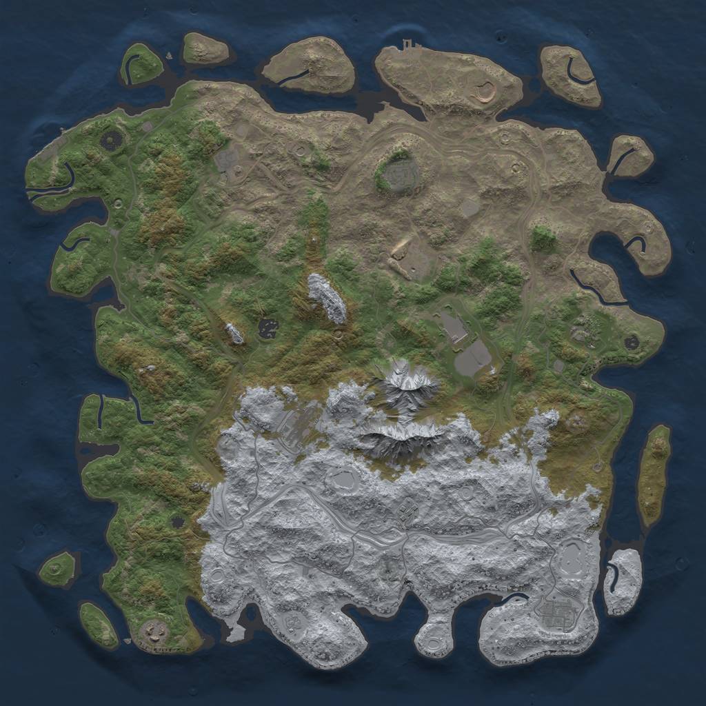 Rust Map: Procedural Map, Size: 5000, Seed: 44271, 20 Monuments