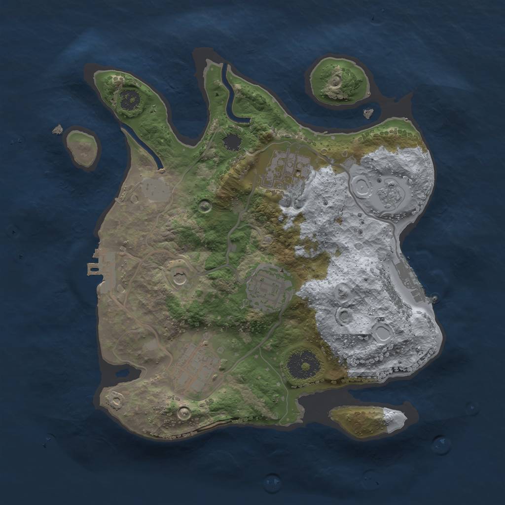 Rust Map: Procedural Map, Size: 2500, Seed: 31426, 12 Monuments