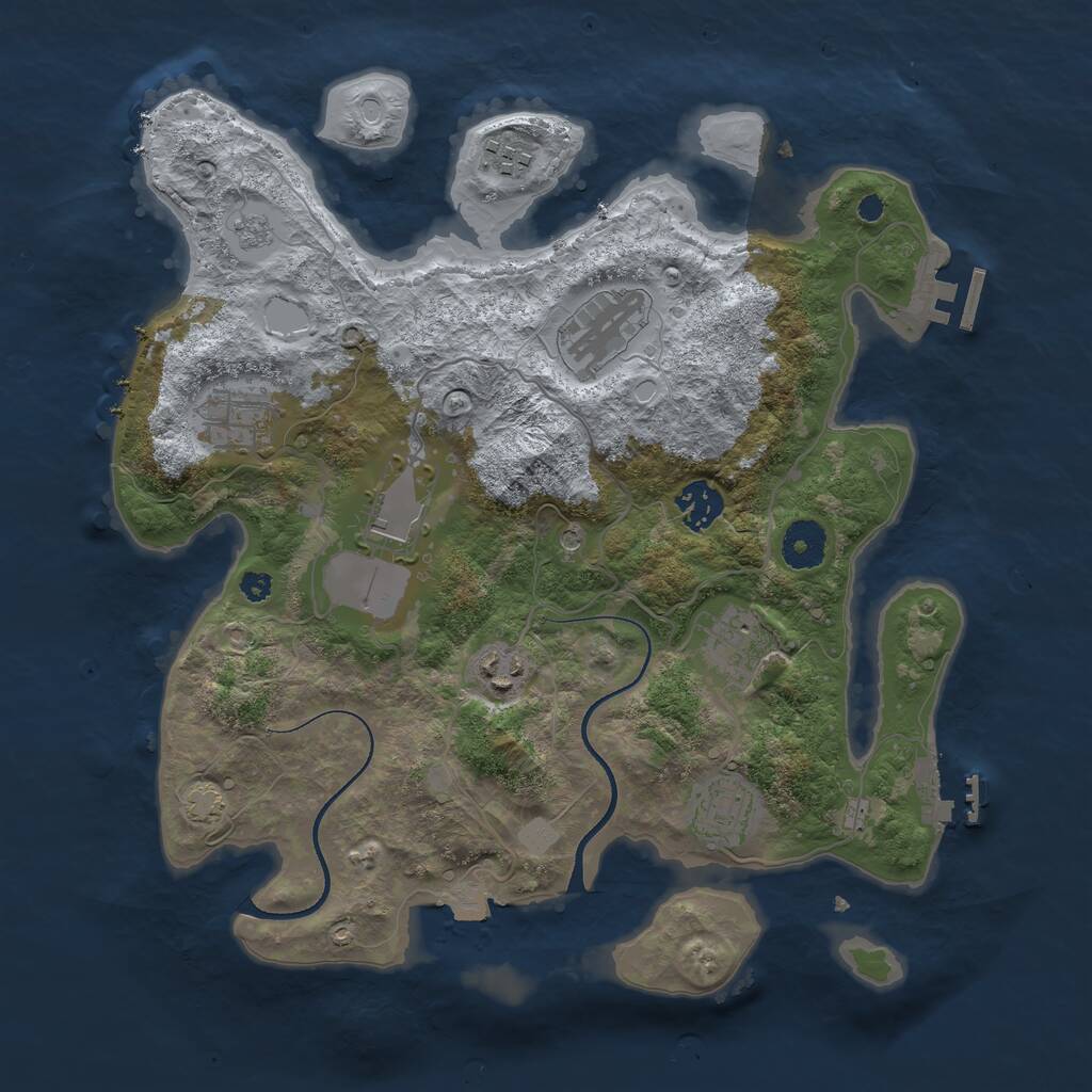 Rust Map: Procedural Map, Size: 3500, Seed: 248229382, 14 Monuments