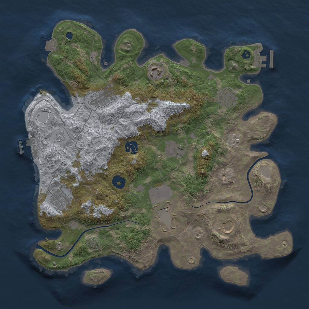 Rust Map: Procedural Map, Size: 3500, Seed: 1771190215, 15 Monuments