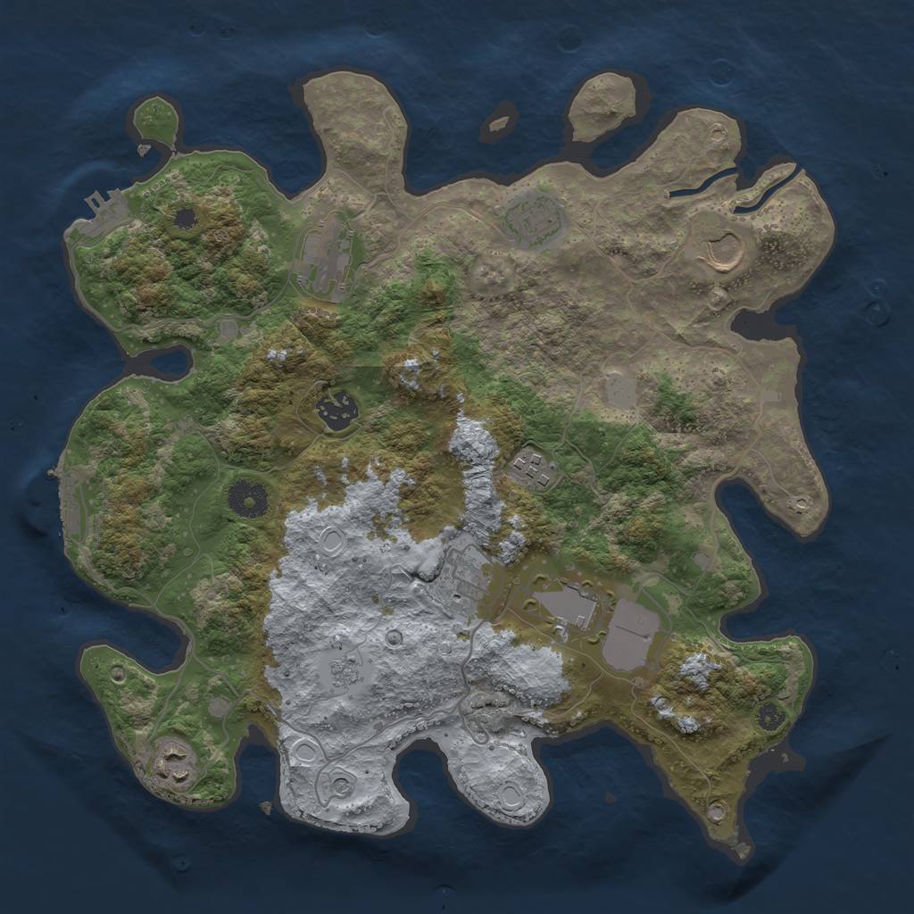 Rust Map: Procedural Map, Size: 3500, Seed: 1588165076, 17 Monuments