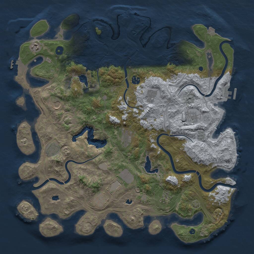 Rust Map: Procedural Map, Size: 4500, Seed: 1746340158, 17 Monuments