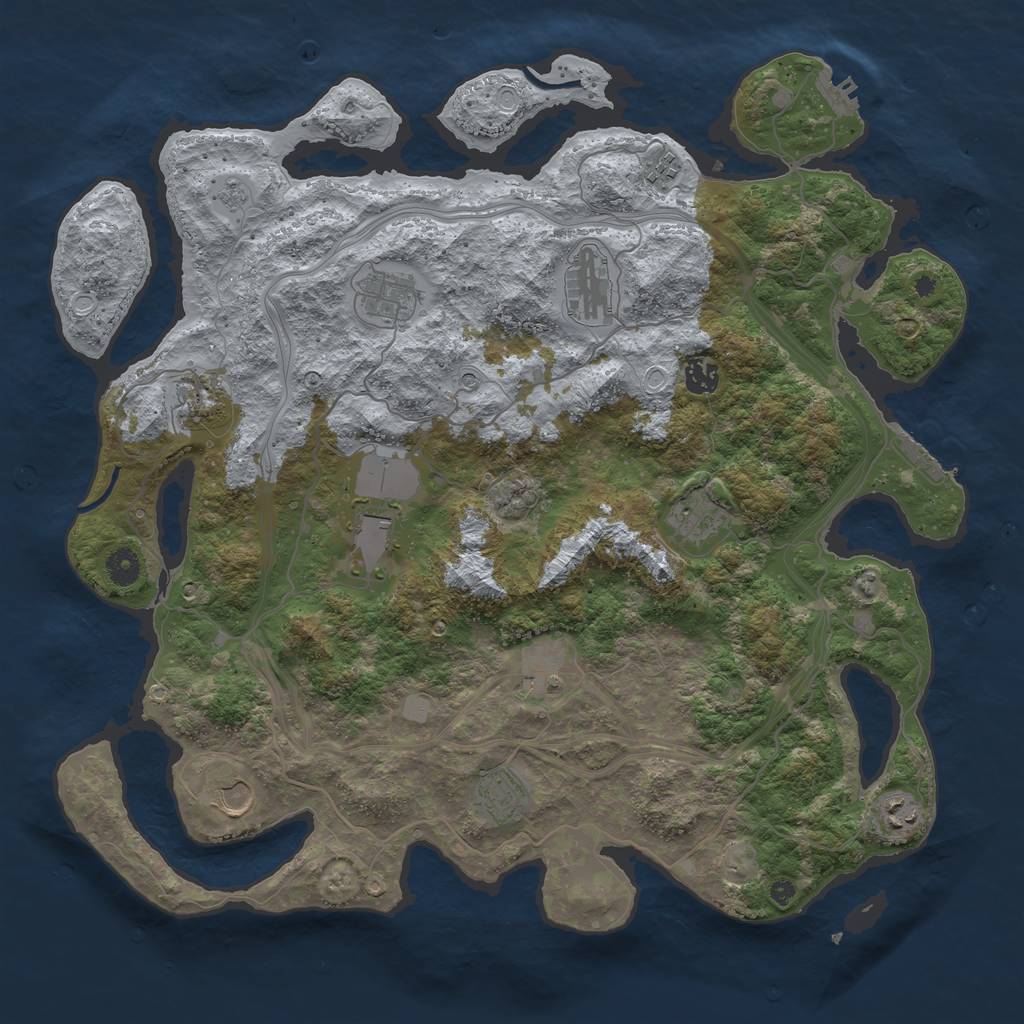 Rust Map: Procedural Map, Size: 4300, Seed: 45, 20 Monuments