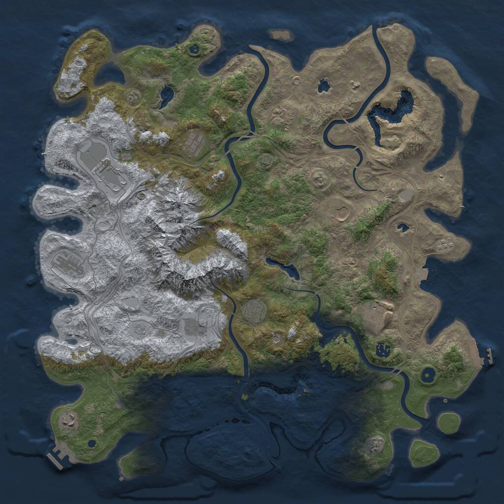 Rust Map: Procedural Map, Size: 5000, Seed: 19309842, 17 Monuments