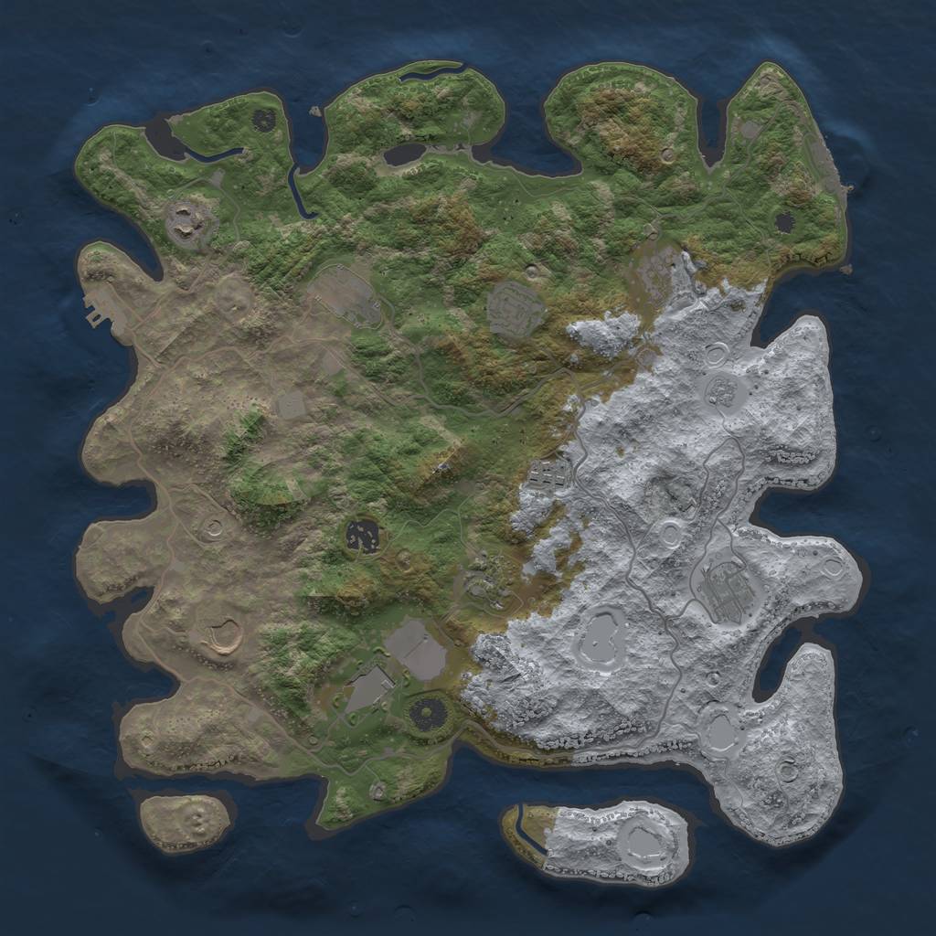 Rust Map: Procedural Map, Size: 4000, Seed: 1655115589, 19 Monuments
