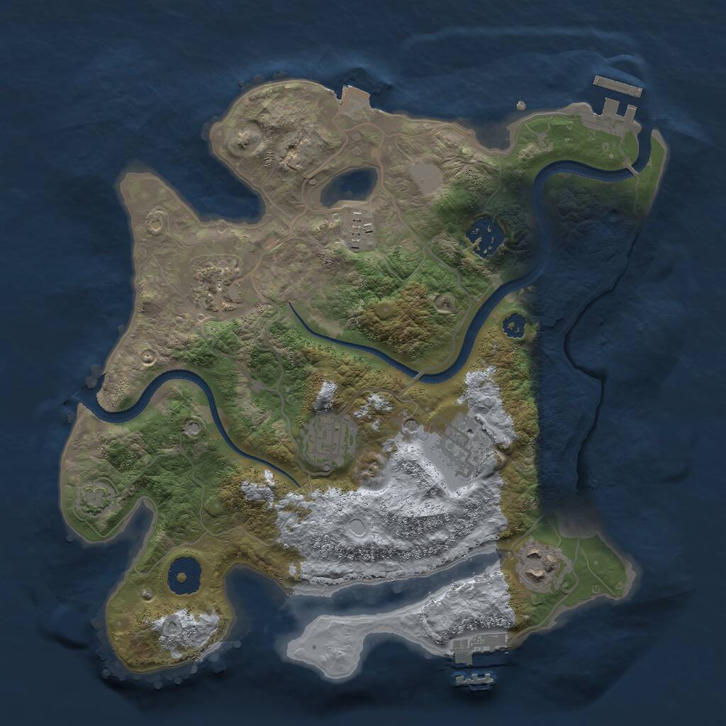 Rust Map: Procedural Map, Size: 3000, Seed: 1191964405, 11 Monuments