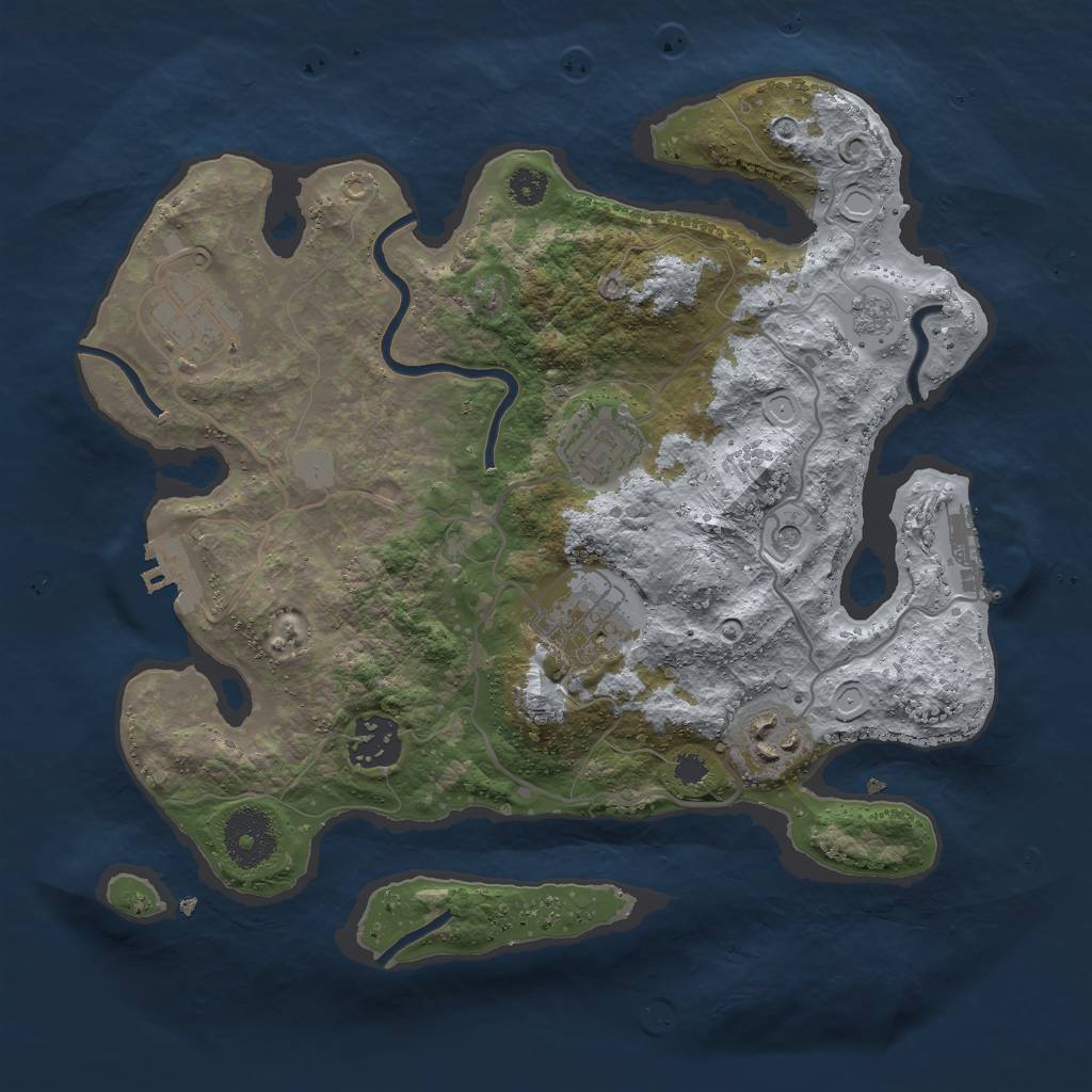 Rust Map: Procedural Map, Size: 3000, Seed: 556411, 14 Monuments
