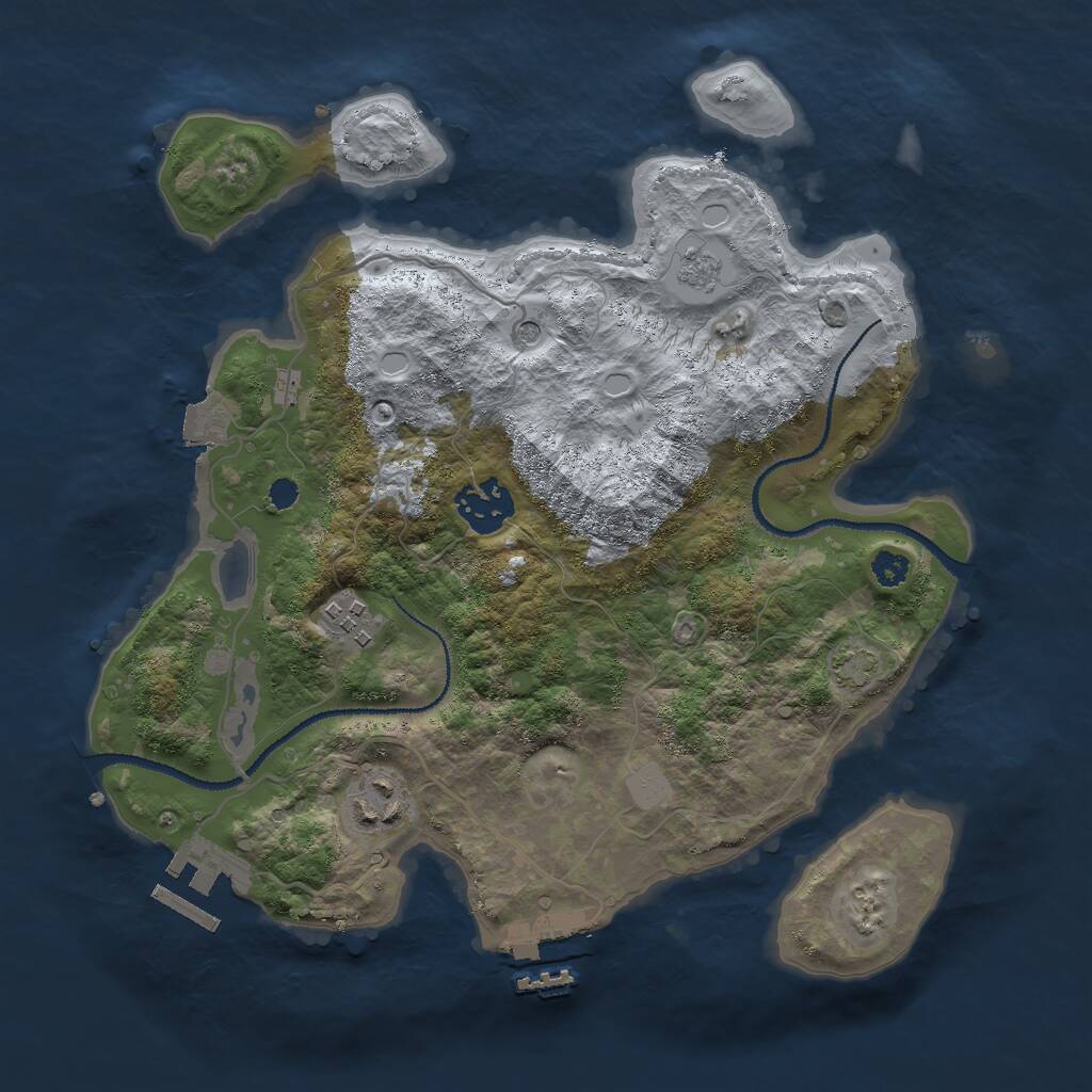 Rust Map: Procedural Map, Size: 3000, Seed: 513414, 9 Monuments
