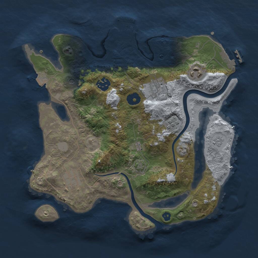 Rust Map: Procedural Map, Size: 3000, Seed: 988210, 11 Monuments