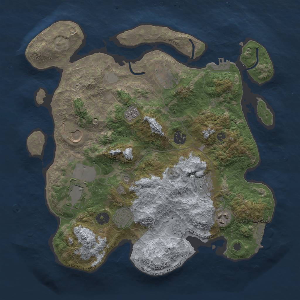 Rust Map: Procedural Map, Size: 3500, Seed: 22029003, 17 Monuments