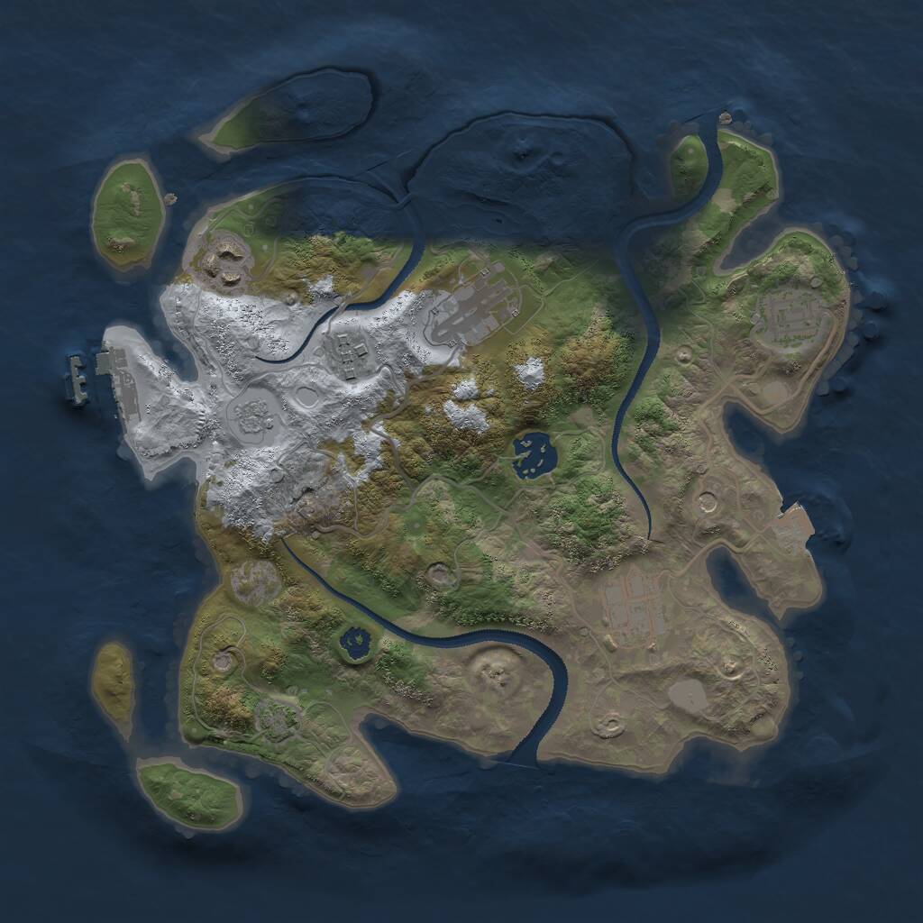 Rust Map: Procedural Map, Size: 3000, Seed: 1319024867, 11 Monuments