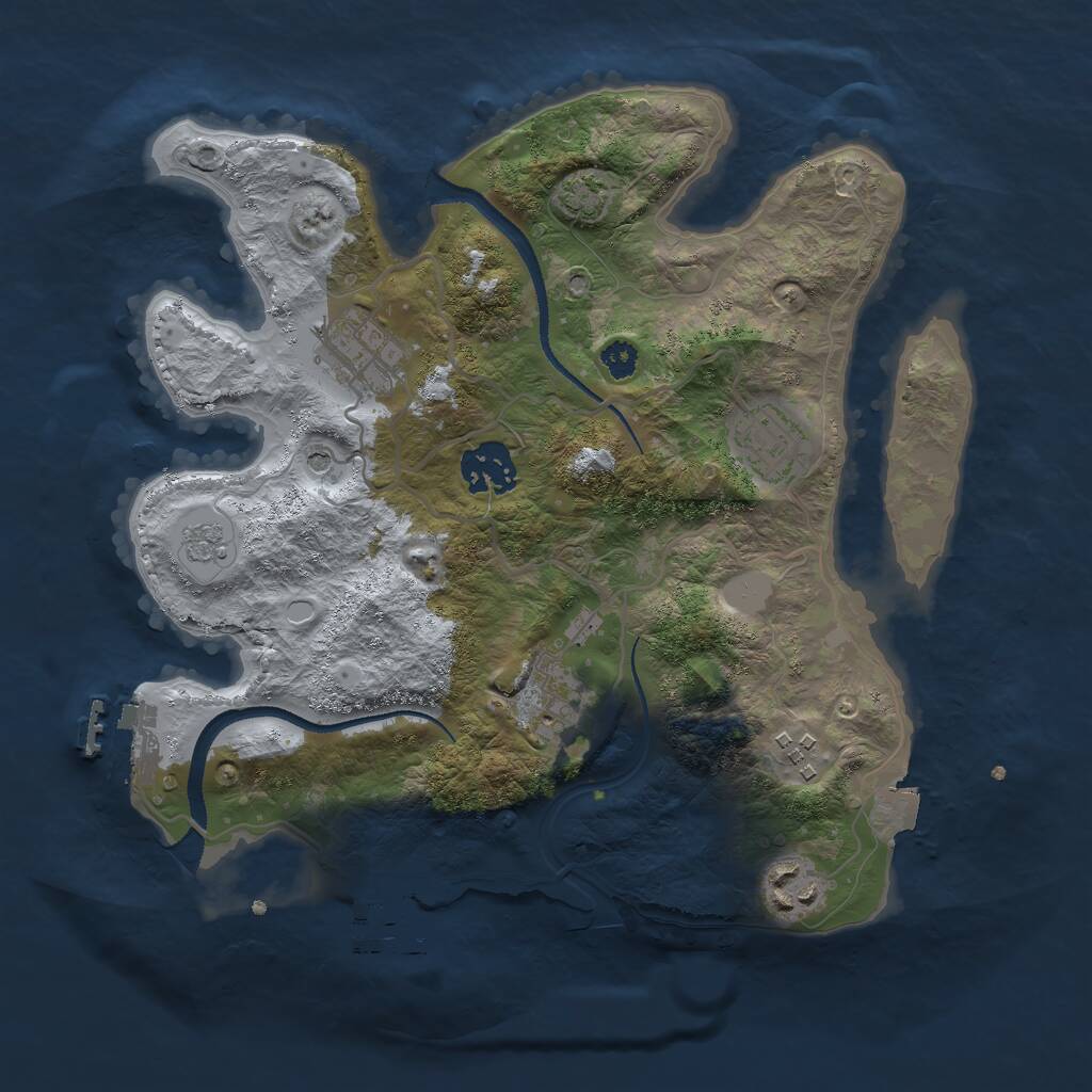 Rust Map: Procedural Map, Size: 3000, Seed: 141687398, 12 Monuments