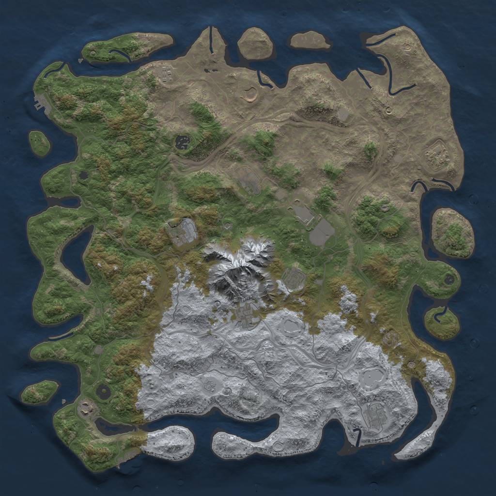 Rust Map: Procedural Map, Size: 5000, Seed: 394710521, 20 Monuments