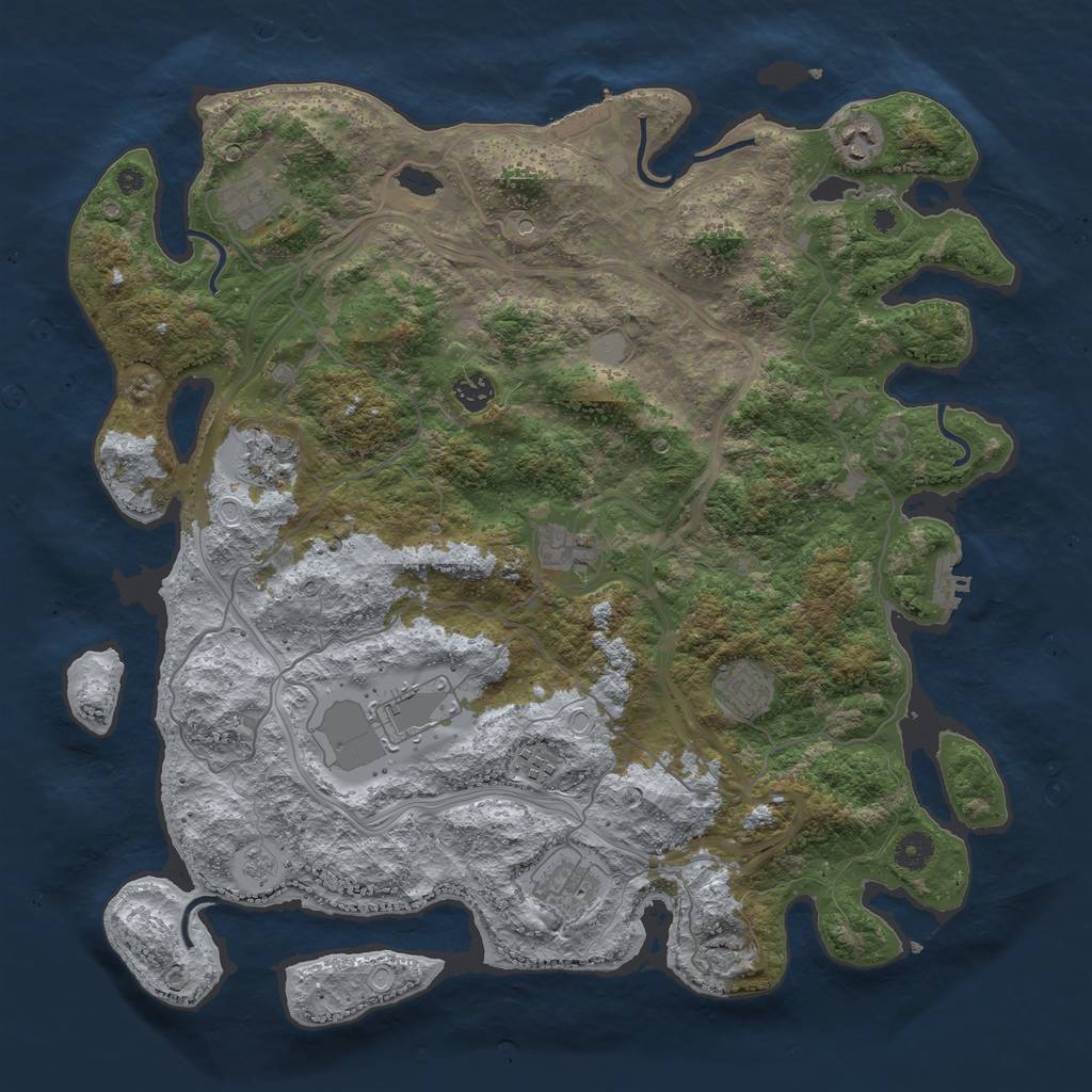 Rust Map: Procedural Map, Size: 4250, Seed: 85468201, 18 Monuments