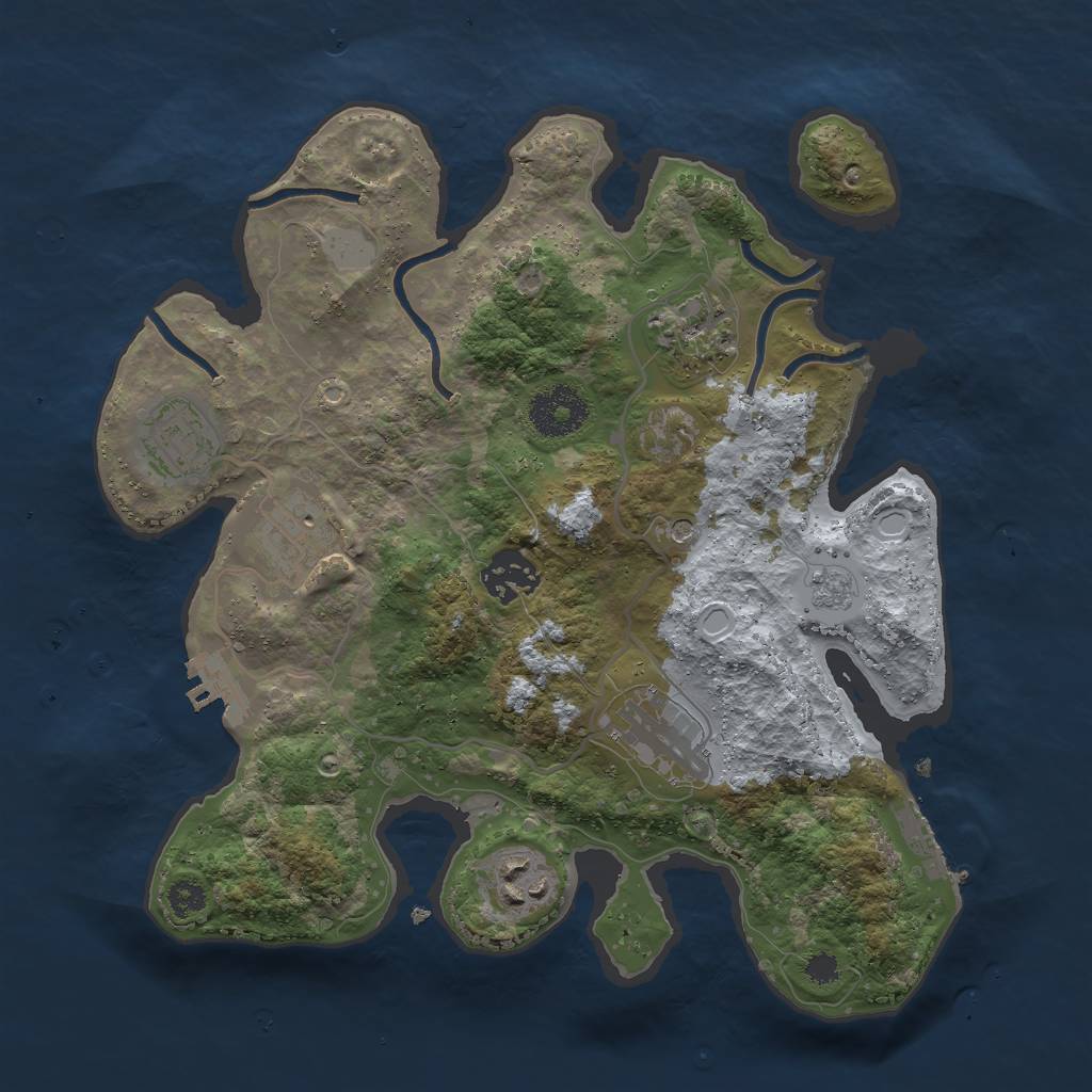 Rust Map: Procedural Map, Size: 3000, Seed: 708443199, 15 Monuments