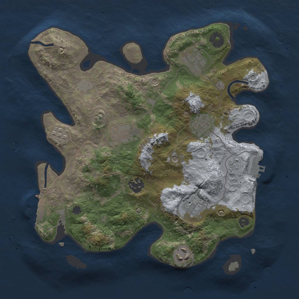 Rust Map: Procedural Map, Size: 3000, Seed: 3487520, 16 Monuments