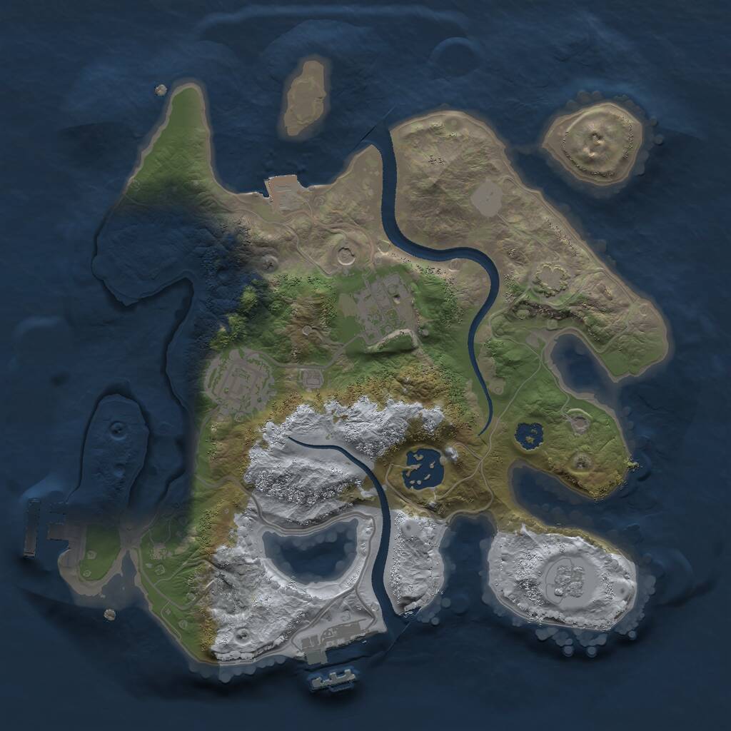Rust Map: Procedural Map, Size: 2600, Seed: 634813855, 9 Monuments
