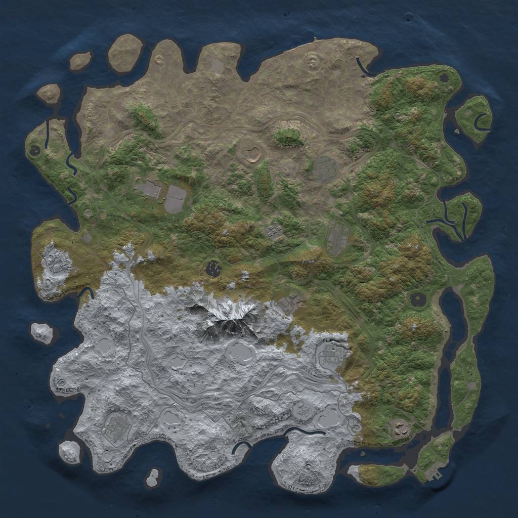 Rust Map: Procedural Map, Size: 5000, Seed: 346494, 20 Monuments
