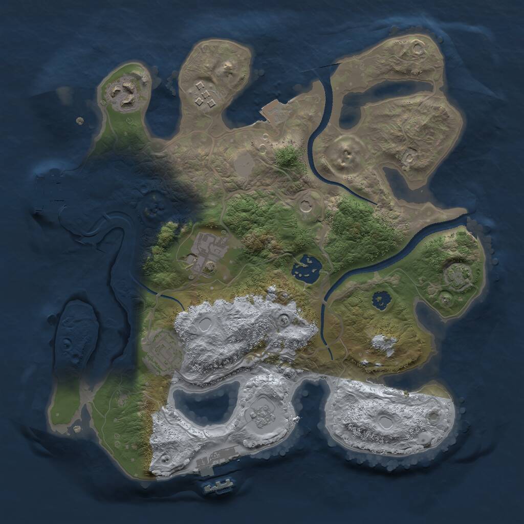 Rust Map: Procedural Map, Size: 2800, Seed: 634813855, 11 Monuments