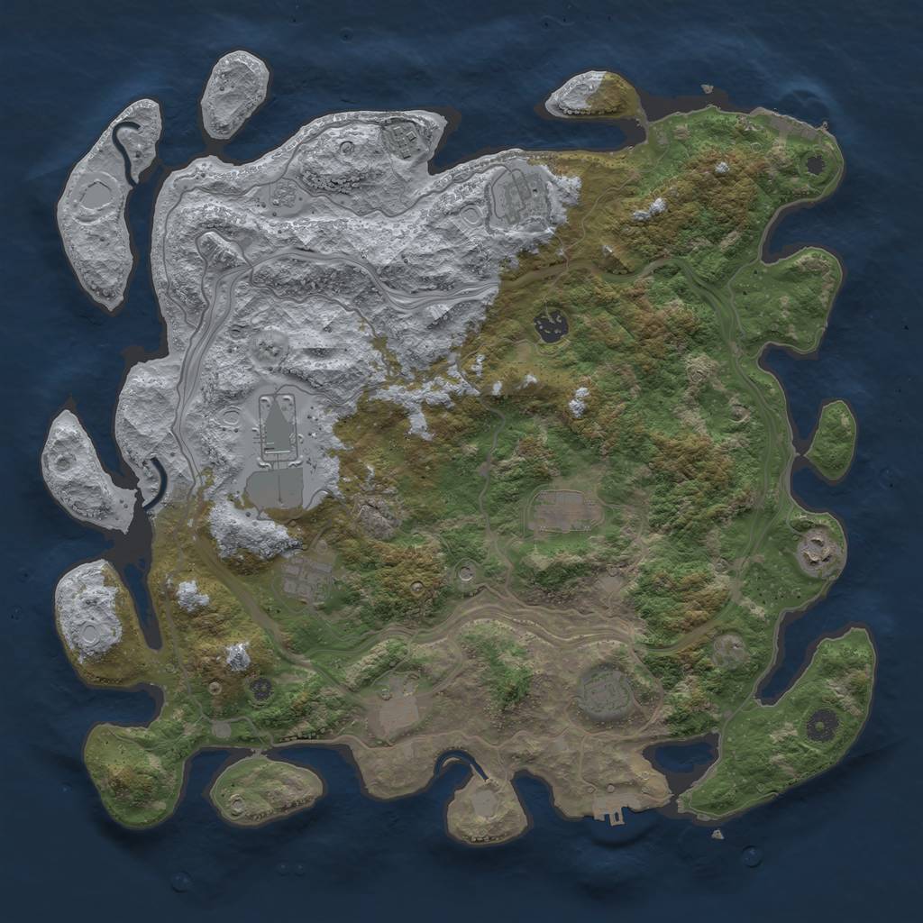 Rust Map: Procedural Map, Size: 4250, Seed: 7536, 18 Monuments