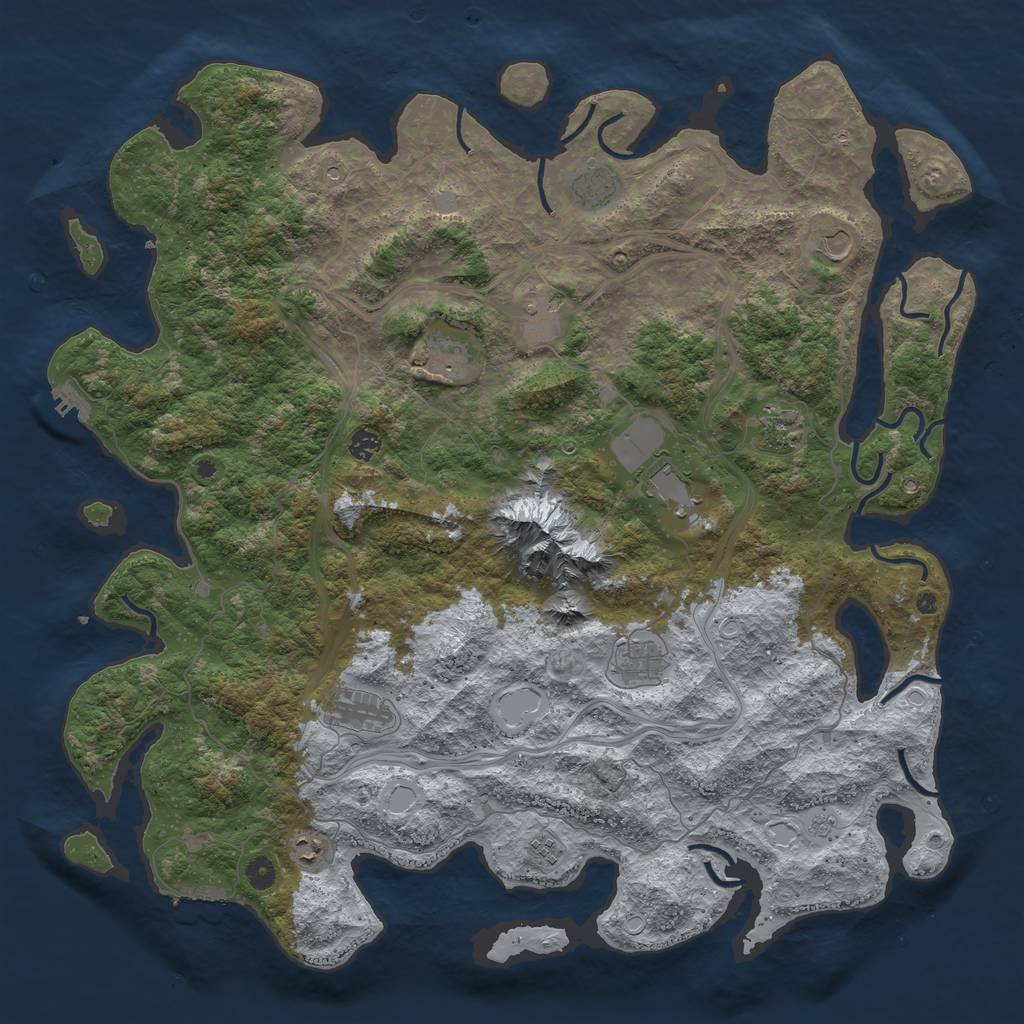Rust Map: Procedural Map, Size: 5000, Seed: 9811354, 20 Monuments
