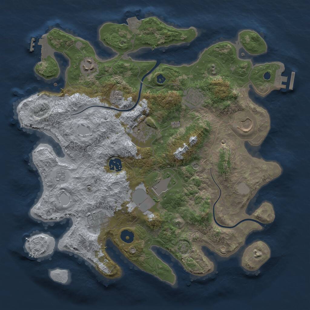 Rust Map: Procedural Map, Size: 3500, Seed: 50021206, 14 Monuments