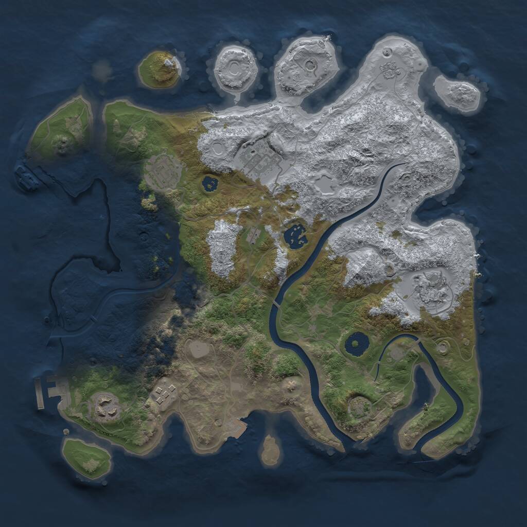 Rust Map: Procedural Map, Size: 3350, Seed: 533148, 12 Monuments