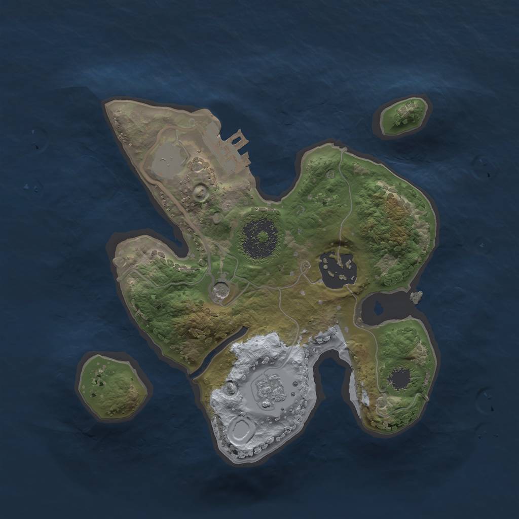 Rust Map: Procedural Map, Size: 2000, Seed: 13808, 9 Monuments
