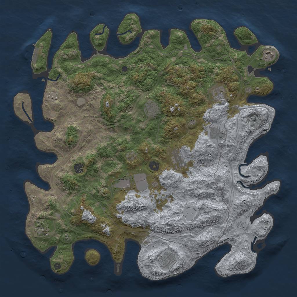 Rust Map: Procedural Map, Size: 4400, Seed: 21161803, 18 Monuments