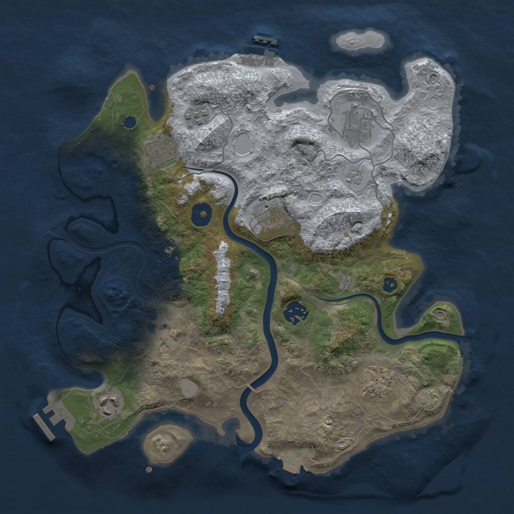 Rust Map: Procedural Map, Size: 3400, Seed: 13825, 14 Monuments