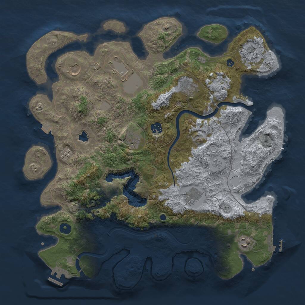 Rust Map: Procedural Map, Size: 4000, Seed: 671409802, 15 Monuments