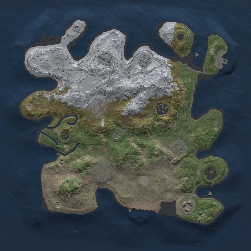 Rust Map: Procedural Map, Size: 3000, Seed: 7638, 15 Monuments