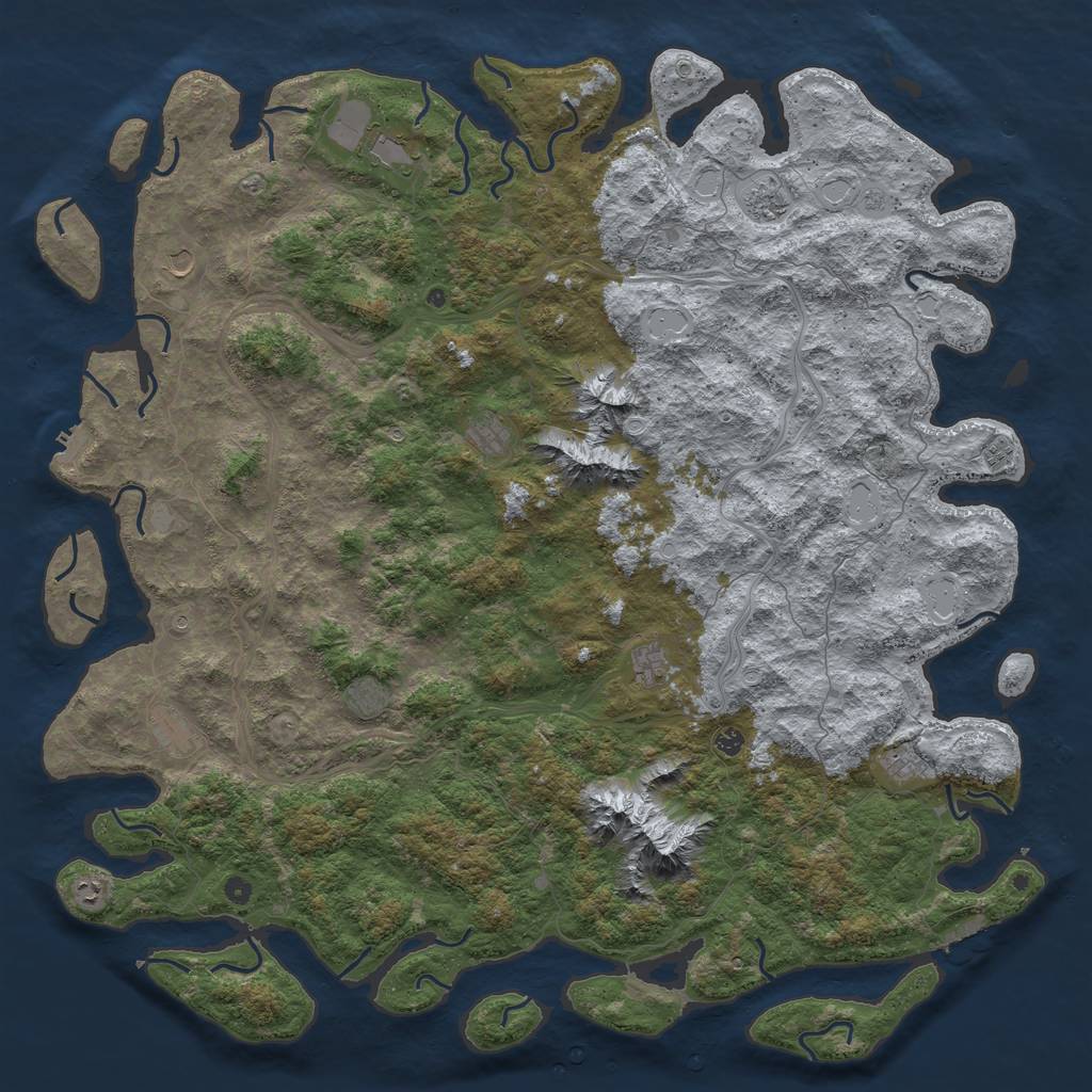 Rust Map: Procedural Map, Size: 6000, Seed: 61151072, 20 Monuments