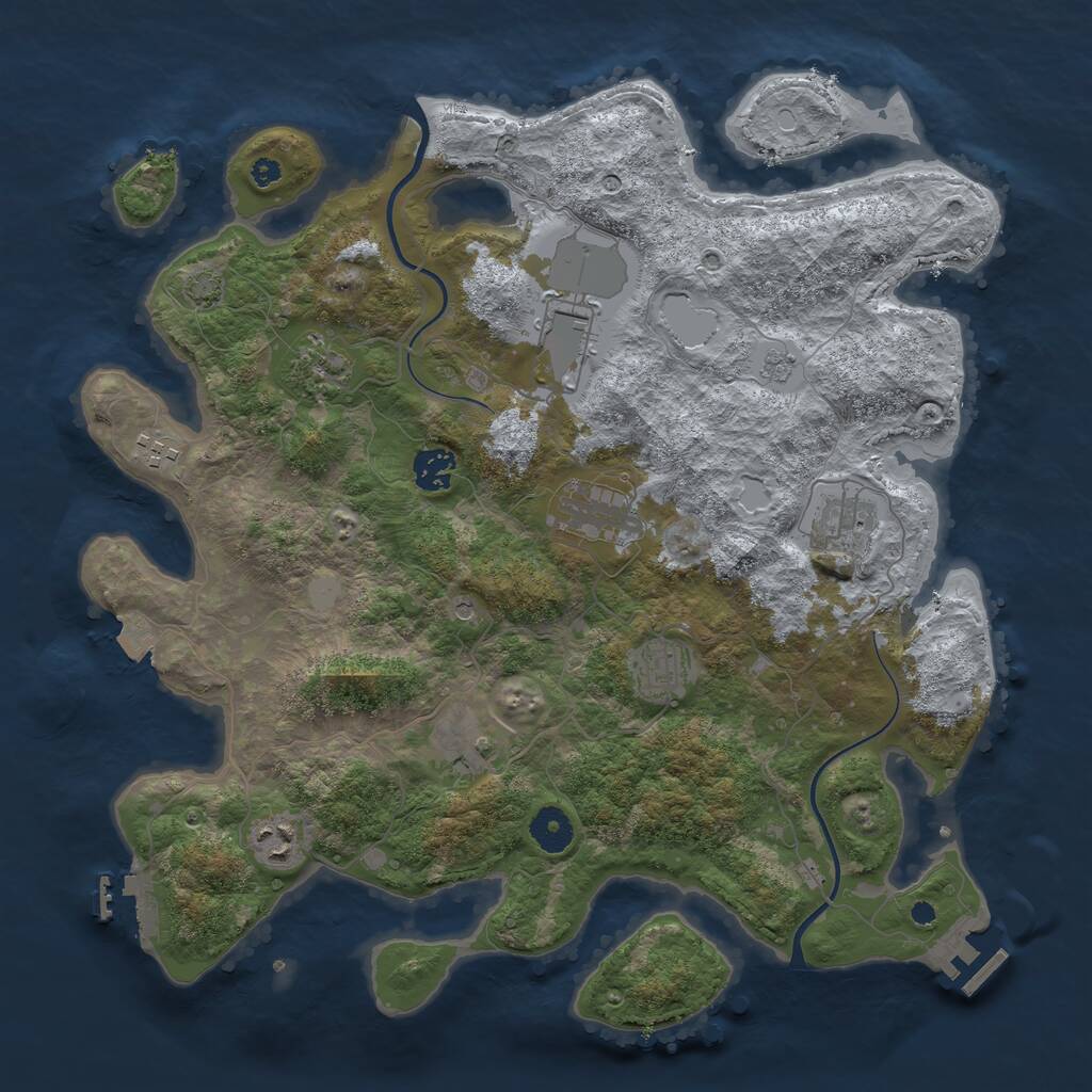 Rust Map: Procedural Map, Size: 3800, Seed: 51814855, 15 Monuments