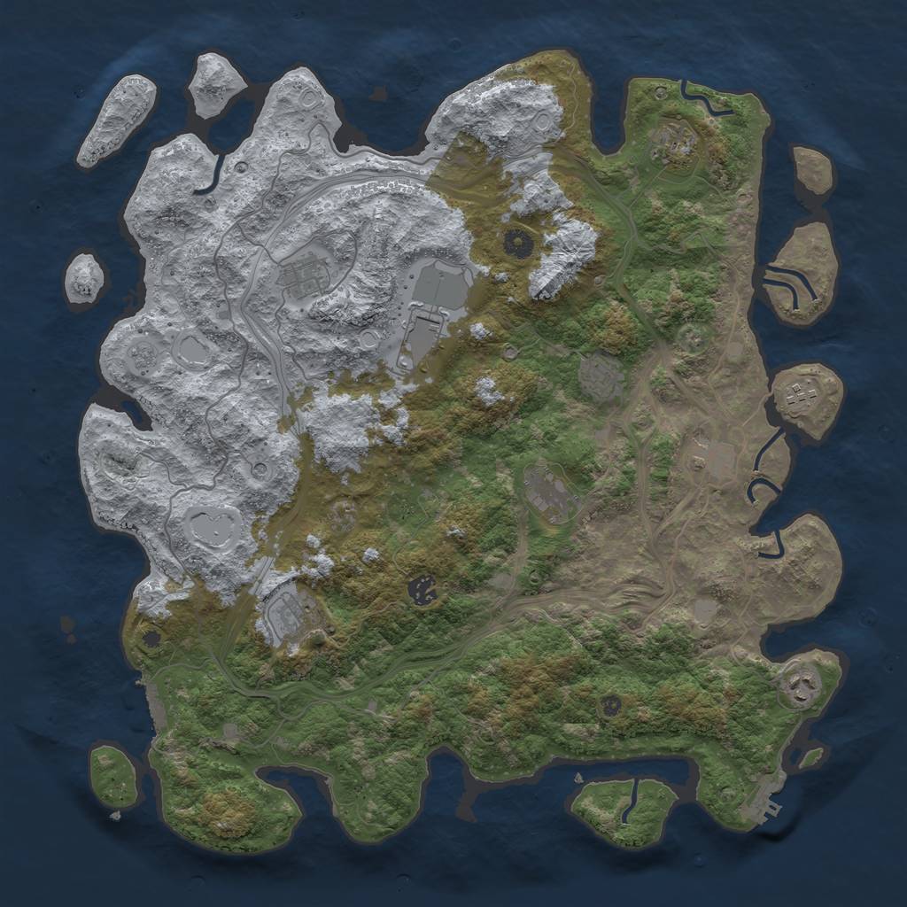 Rust Map: Procedural Map, Size: 4500, Seed: 25612, 19 Monuments