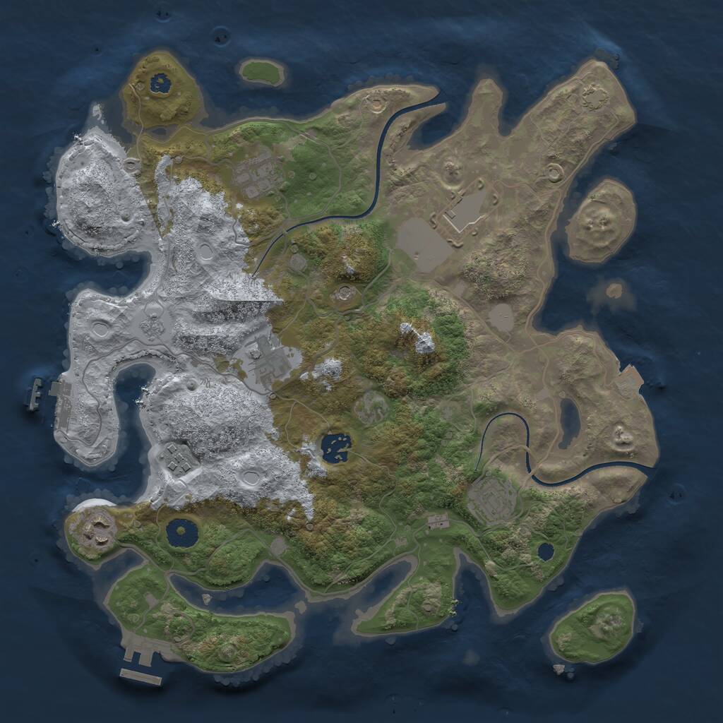 Rust Map: Procedural Map, Size: 3500, Seed: 15726, 13 Monuments