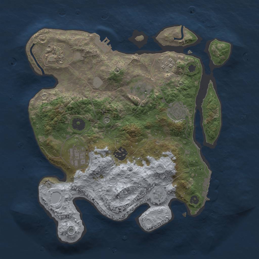 Rust Map: Procedural Map, Size: 3000, Seed: 124517105, 15 Monuments