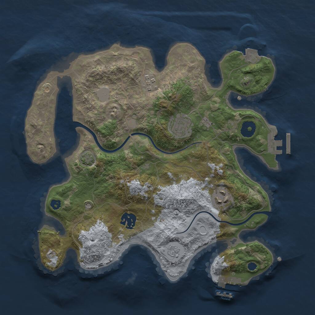 Rust Map: Procedural Map, Size: 3000, Seed: 1555552153, 9 Monuments
