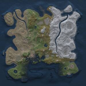 Thumbnail Rust Map: Procedural Map, Size: 3700, Seed: 2056810675, 16 Monuments