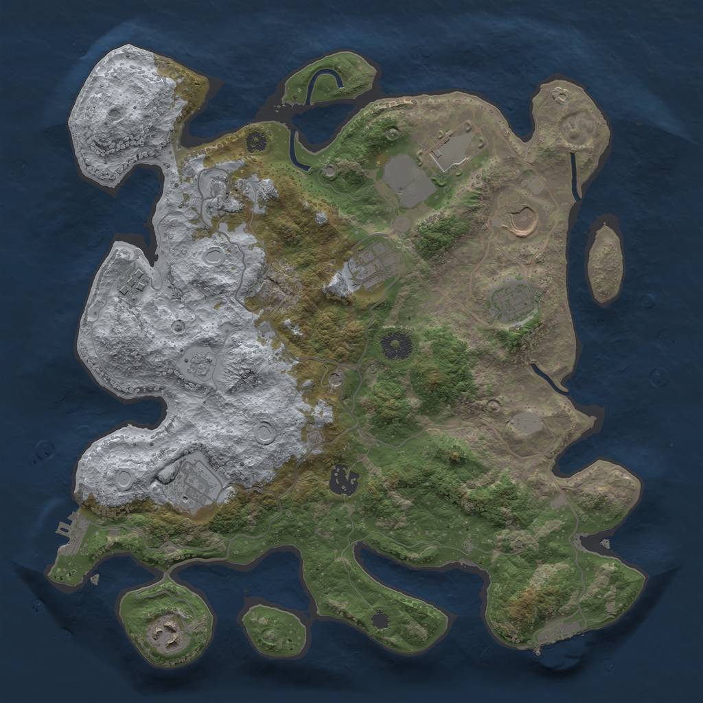 Rust Map: Procedural Map, Size: 3500, Seed: 19434, 18 Monuments