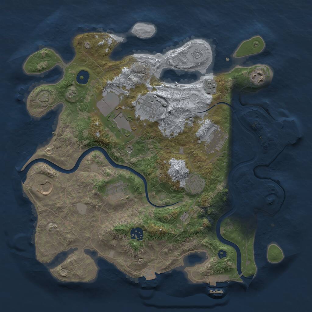 Rust Map: Procedural Map, Size: 3500, Seed: 2131986, 15 Monuments