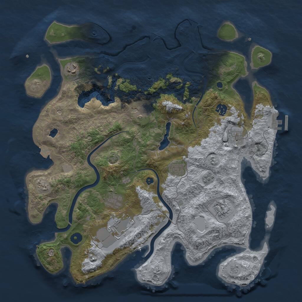 Rust Map: Procedural Map, Size: 4000, Seed: 67139462, 14 Monuments