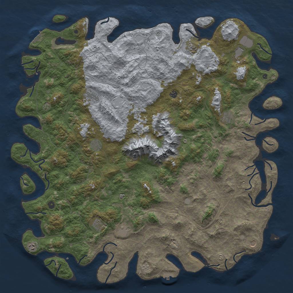 Rust Map: Procedural Map, Size: 6000, Seed: 12124, 20 Monuments