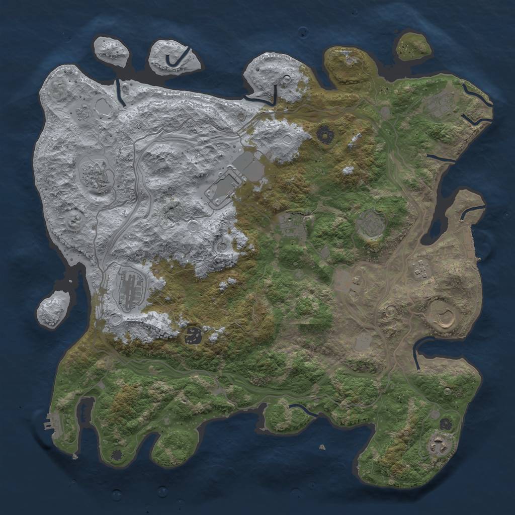 Rust Map: Procedural Map, Size: 4300, Seed: 1612381513, 20 Monuments