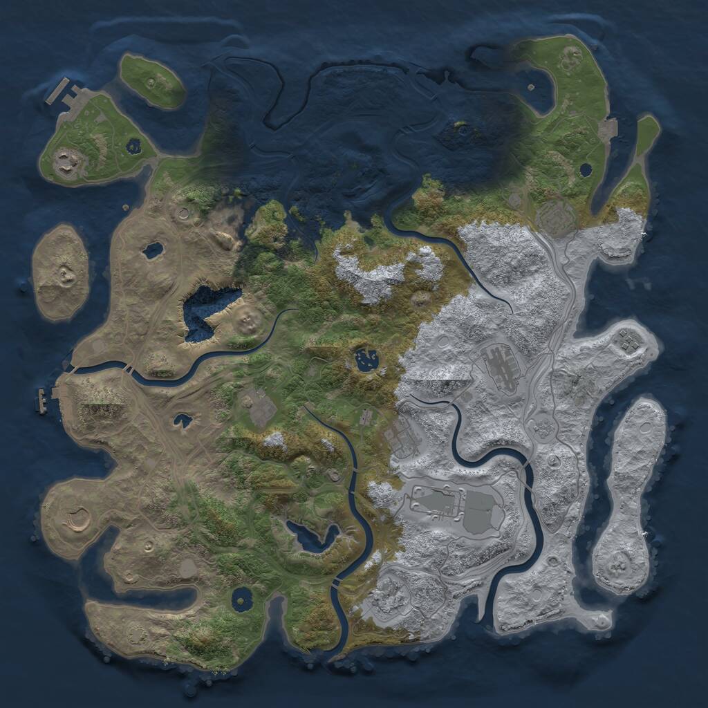 Rust Map: Procedural Map, Size: 4500, Seed: 172722718, 17 Monuments