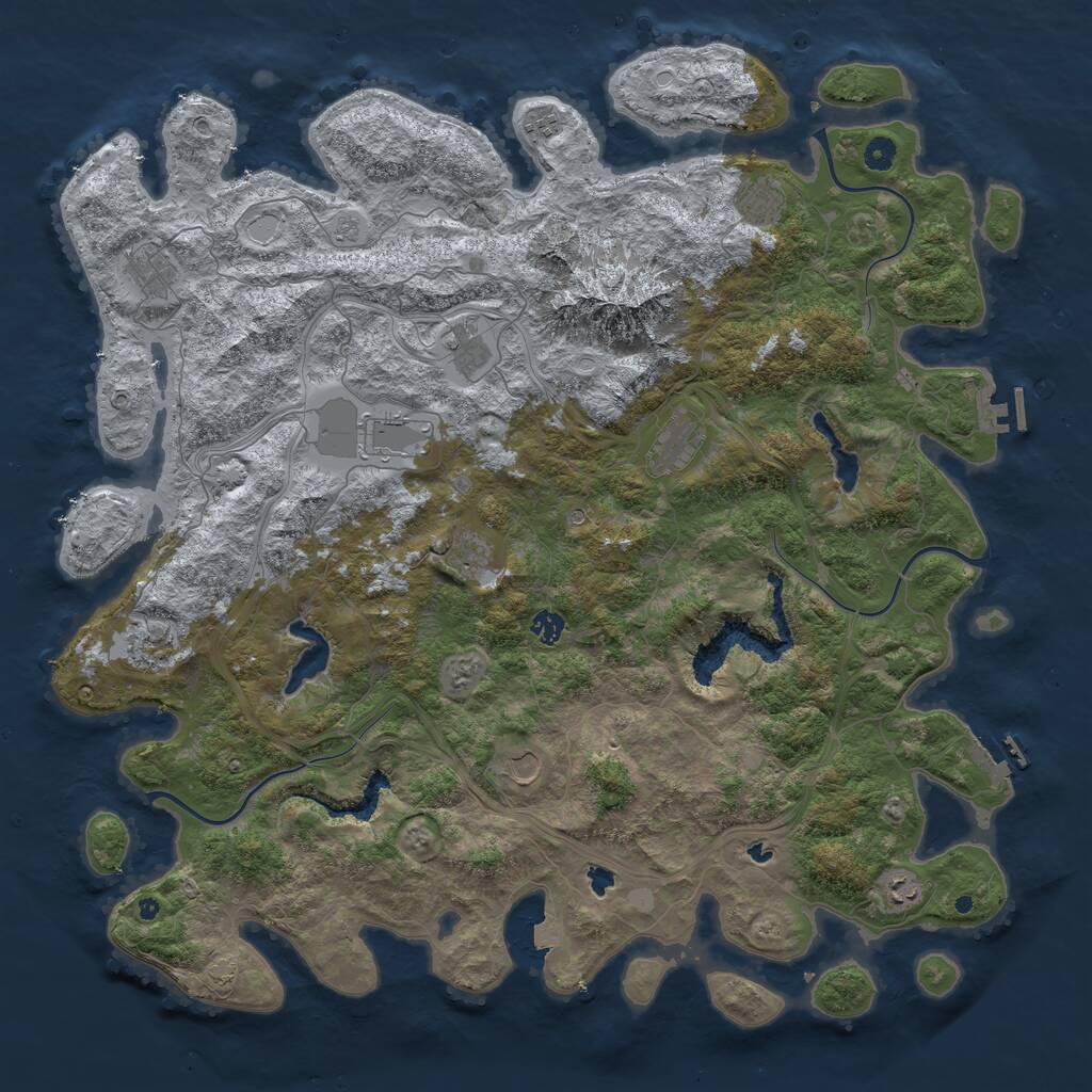 Rust Map: Procedural Map, Size: 5000, Seed: 5684, 17 Monuments