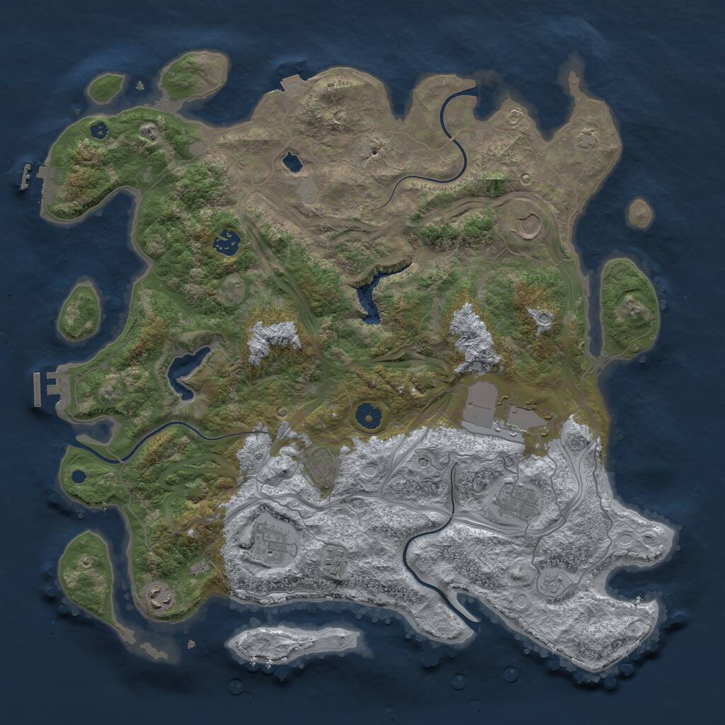 Rust Map: Procedural Map, Size: 4250, Seed: 711569360, 14 Monuments