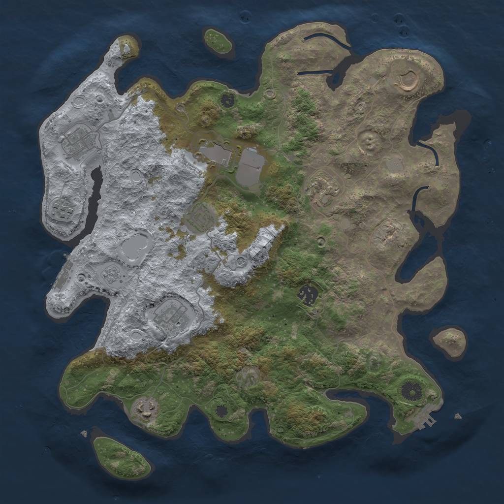 Rust Map: Procedural Map, Size: 3750, Seed: 110751074, 18 Monuments