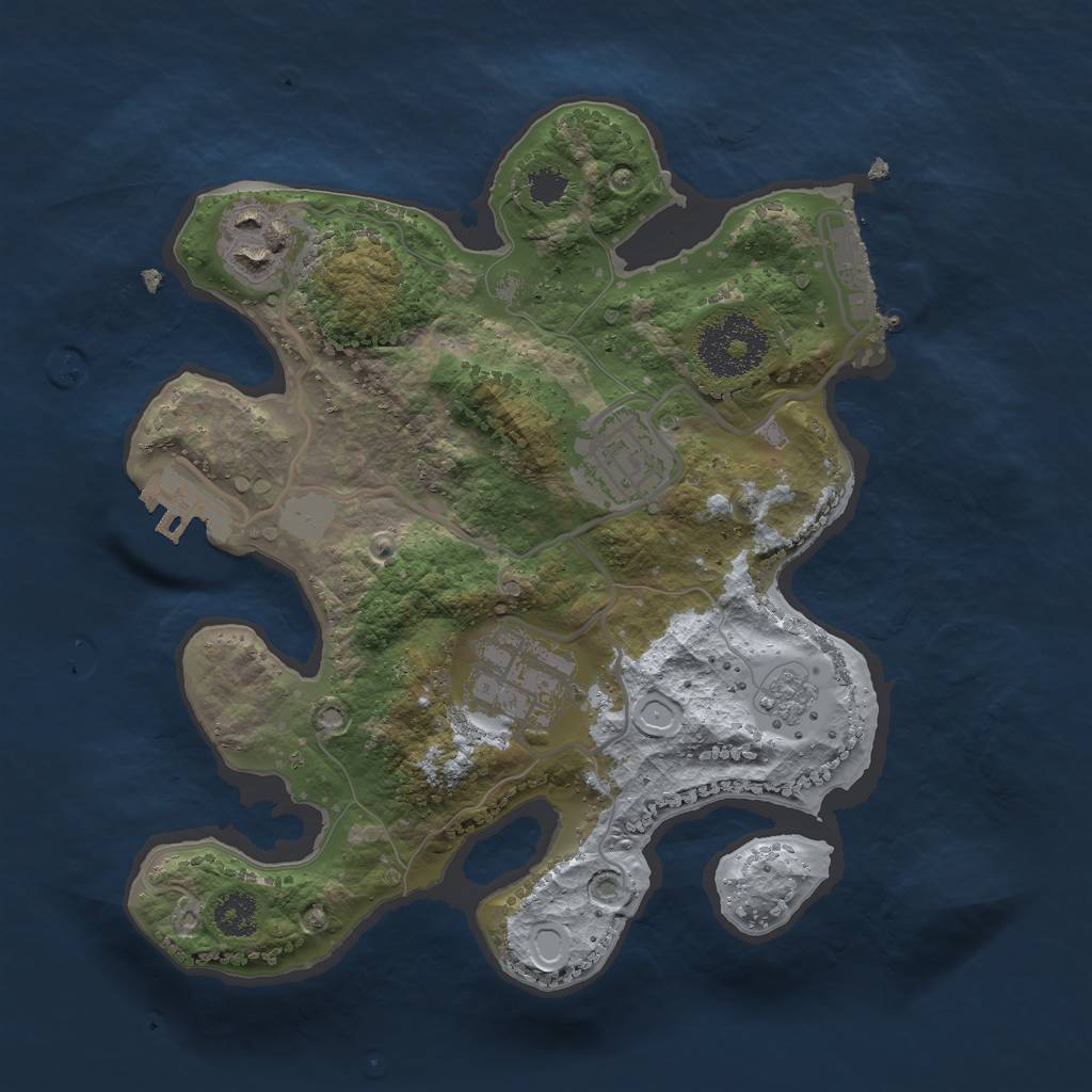 Rust Map: Procedural Map, Size: 2500, Seed: 1813134964, 11 Monuments